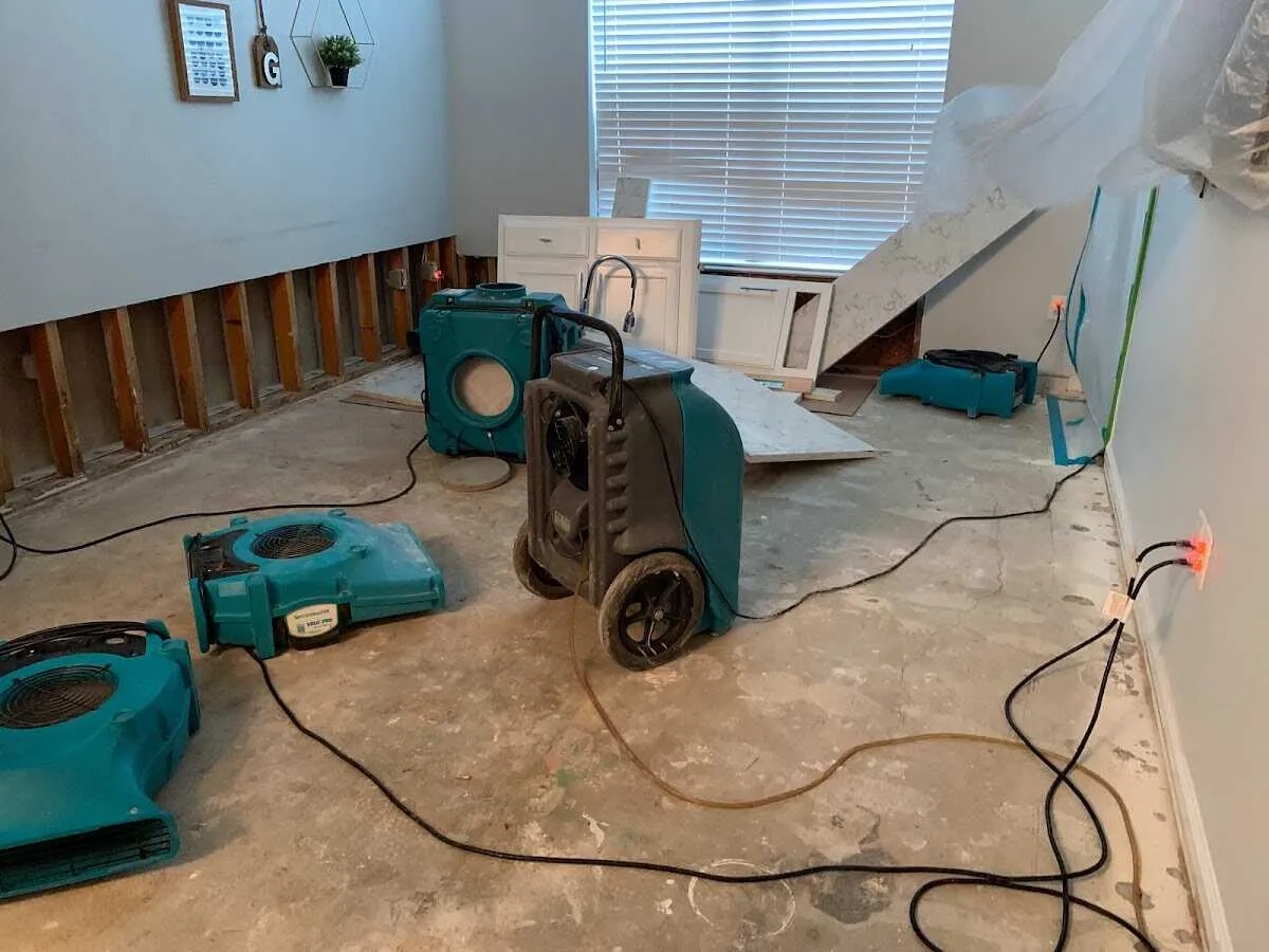 Dehumidifier in flood-cut room for Water Extraction & Removal in Lake Shore